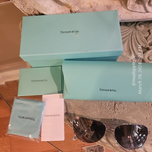 Tiffany & Co TF3052 Aviator Crystal Polorized Sunglasses Designer Luxury #60 - Picture 13 of 16